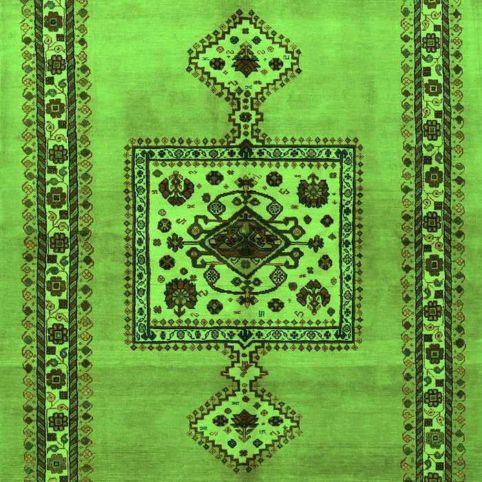 Serging Thickness of Machine Washable Persian Green Traditional Area Rugs, wshtr486grn
