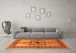 Machine Washable Persian Orange Traditional Area Rugs in a Living Room, wshtr486org