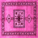 Square Machine Washable Persian Pink Traditional Rug, wshtr486pnk