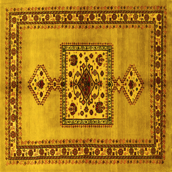 Square Persian Yellow Traditional Rug, tr486yw