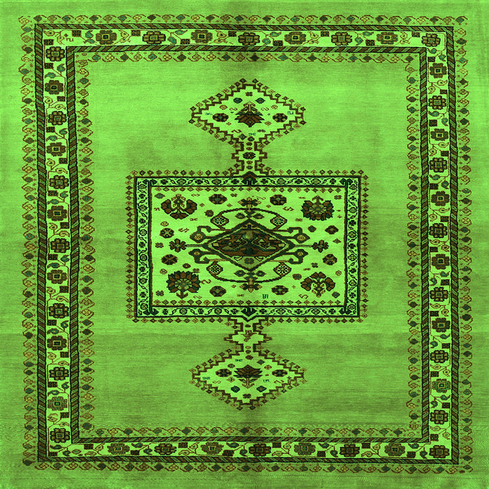 Serging Thickness of Persian Green Traditional Rug, tr486grn