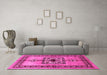 Machine Washable Persian Pink Traditional Rug in a Living Room, wshtr486pnk