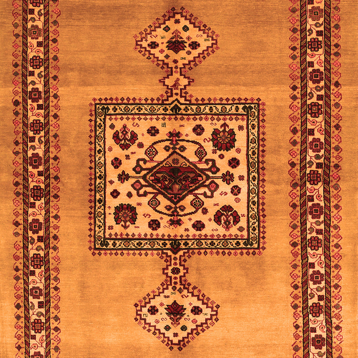 Serging Thickness of Machine Washable Persian Orange Traditional Area Rugs, wshtr486org