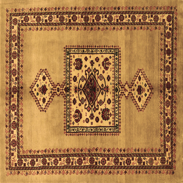 Square Persian Brown Traditional Rug, tr486brn