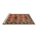 Sideview of Machine Washable Traditional Saffron Red Rug, wshtr487