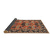 Sideview of Traditional Saffron Red Persian Rug, tr487