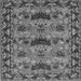 Round Machine Washable Persian Gray Traditional Rug, wshtr487gry