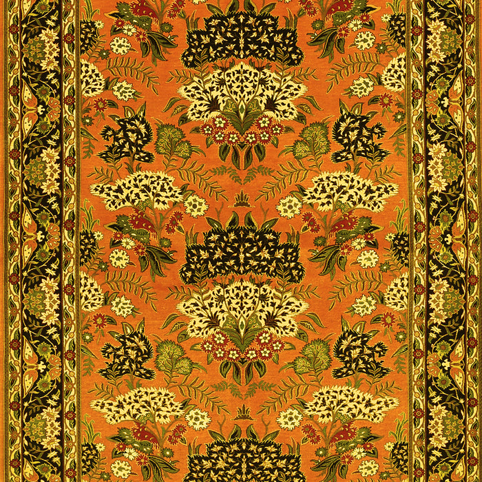Machine Washable Persian Yellow Traditional Rug, wshtr487yw
