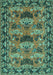 Machine Washable Persian Turquoise Traditional Area Rugs, wshtr487turq