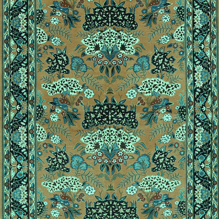 Machine Washable Persian Turquoise Traditional Area Rugs, wshtr487turq