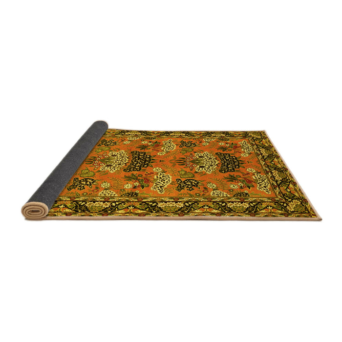 Sideview of Persian Yellow Traditional Rug, tr487yw