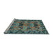 Sideview of Machine Washable Persian Light Blue Traditional Rug, wshtr487lblu