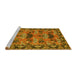 Sideview of Machine Washable Persian Yellow Traditional Rug, wshtr487yw