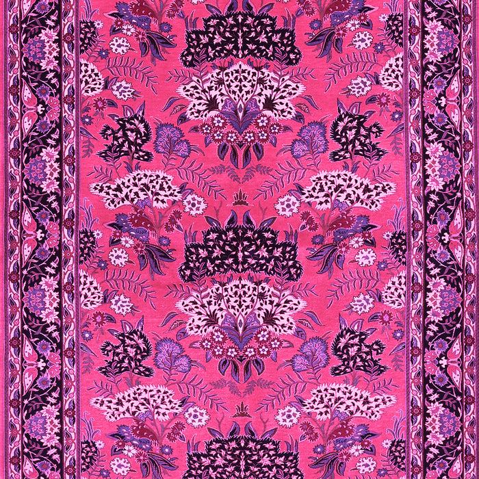 Machine Washable Persian Pink Traditional Rug, wshtr487pnk