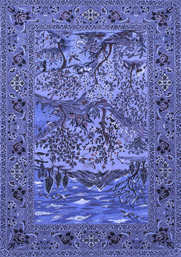 Animal Blue Traditional Rug, tr488blu