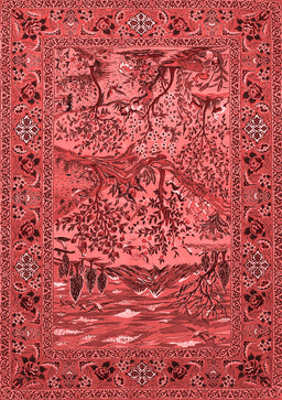 Animal Red Traditional Area Rugs