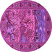 Round Animal Pink Traditional Rug, tr488pnk