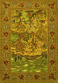 Animal Yellow Traditional Rug, tr488yw