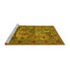 Sideview of Machine Washable Animal Yellow Traditional Rug, wshtr488yw