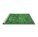 Sideview of Machine Washable Animal Emerald Green Traditional Area Rugs, wshtr488emgrn