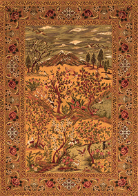 Animal Orange Traditional Rug, tr488org