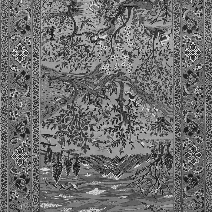 Serging Thickness of Machine Washable Animal Gray Traditional Rug, wshtr488gry