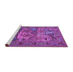 Sideview of Machine Washable Animal Purple Traditional Area Rugs, wshtr488pur