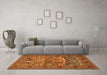 Machine Washable Animal Orange Traditional Area Rugs in a Living Room, wshtr488org