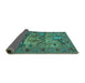 Sideview of Animal Turquoise Traditional Rug, tr488turq