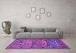 Machine Washable Animal Purple Traditional Area Rugs in a Living Room, wshtr488pur