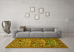 Machine Washable Animal Yellow Traditional Rug in a Living Room, wshtr488yw