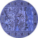 Round Animal Blue Traditional Rug, tr488blu