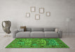 Machine Washable Animal Green Traditional Area Rugs in a Living Room,, wshtr488grn