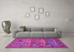 Machine Washable Animal Pink Traditional Rug in a Living Room, wshtr488pnk