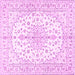 Square Medallion Pink Traditional Rug, tr489pnk