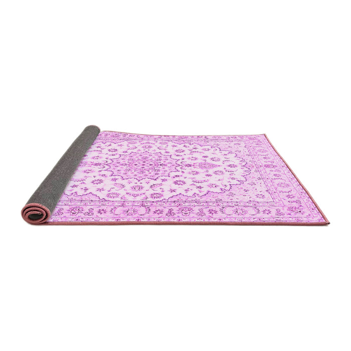 Sideview of Medallion Pink Traditional Rug, tr489pnk