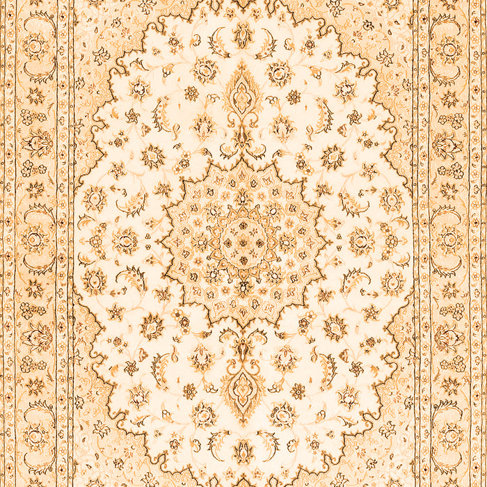 Serging Thickness of Machine Washable Medallion Orange Traditional Area Rugs, wshtr489org