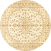 Round Medallion Brown Traditional Rug, tr489brn