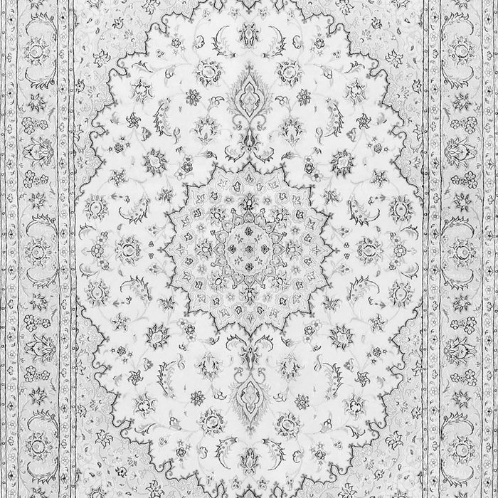 Serging Thickness of Machine Washable Medallion Gray Traditional Rug, wshtr489gry