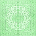 Square Medallion Emerald Green Traditional Rug, tr489emgrn