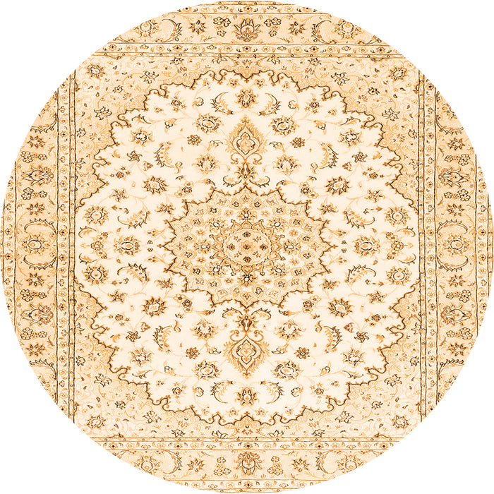 Machine Washable Medallion Orange Traditional Area Rugs, wshtr489org