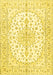 Machine Washable Medallion Yellow Traditional Rug, wshtr489yw