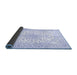 Sideview of Medallion Blue Traditional Rug, tr489blu