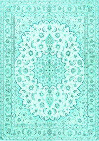 Medallion Turquoise Traditional Rug, tr489turq