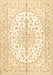 Machine Washable Medallion Brown Traditional Rug, wshtr489brn