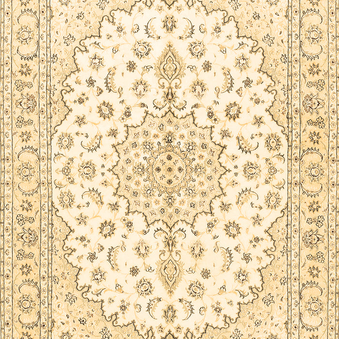 Machine Washable Medallion Brown Traditional Rug, wshtr489brn