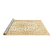 Sideview of Machine Washable Medallion Brown Traditional Rug, wshtr489brn