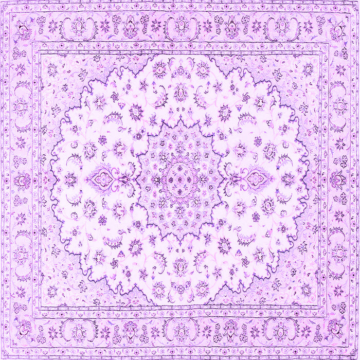 Square Medallion Purple Traditional Rug, tr489pur