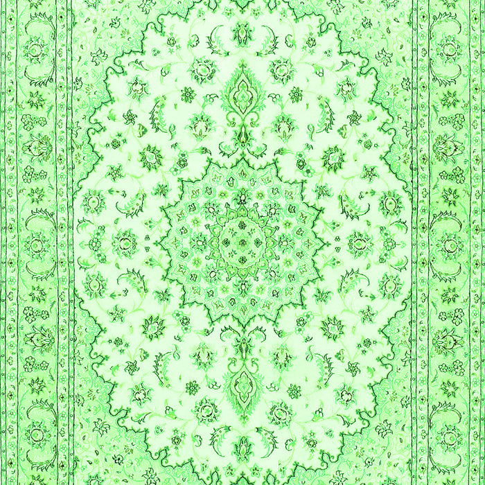 Medallion Green Traditional Rug, tr489grn