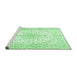 Sideview of Machine Washable Medallion Emerald Green Traditional Area Rugs, wshtr489emgrn